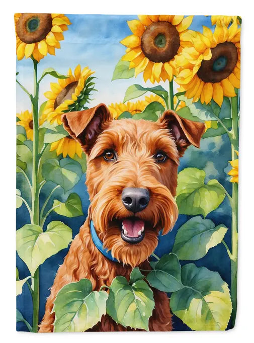 Irish Terrier in Sunflowers Garden Flag Caroline's Treasures