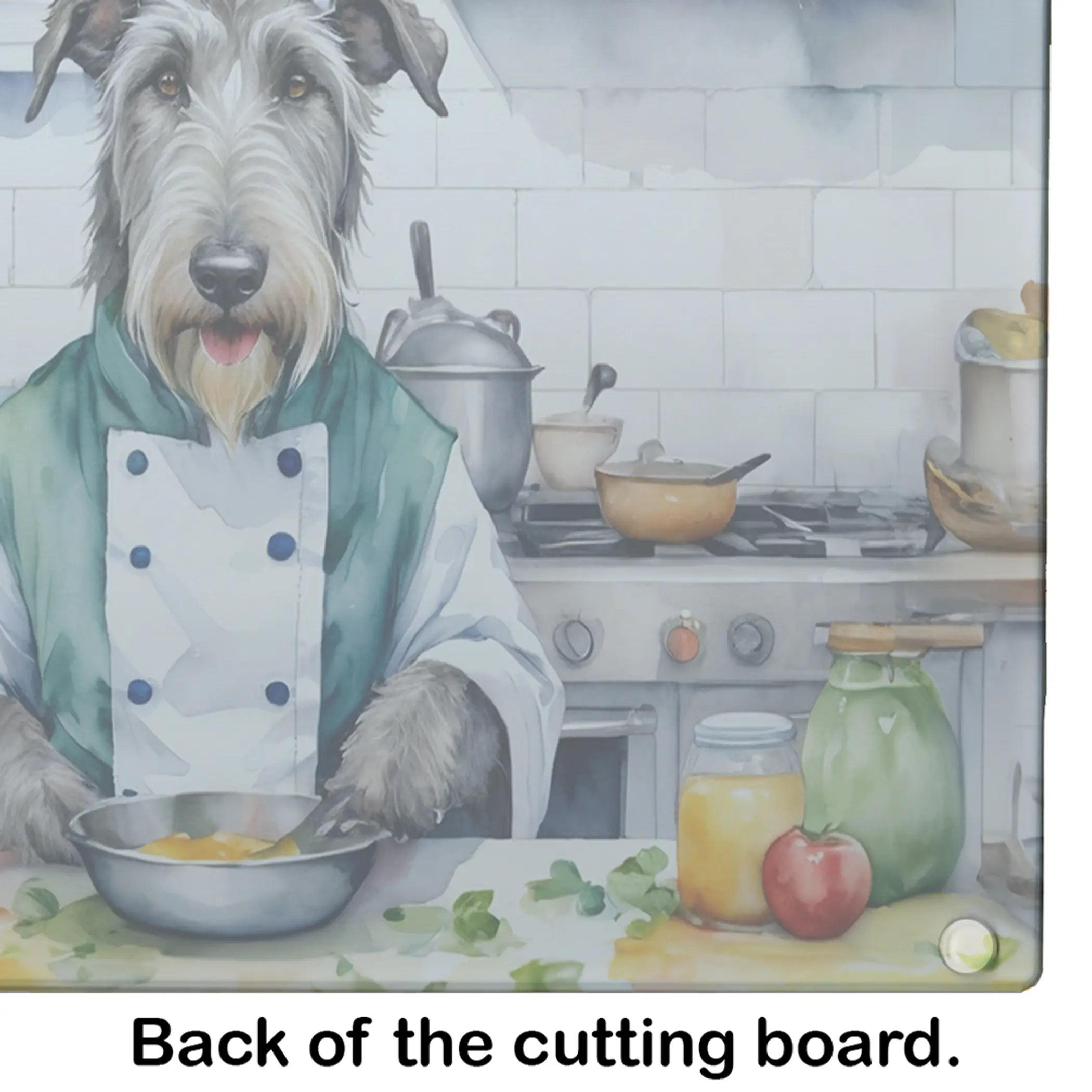 Irish Wolfhound The Chef Glass Cutting Board Caroline's Treasures