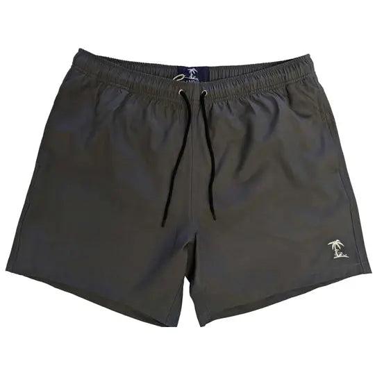 Island Bum Men's Solid Grey with Tiki Joe Logo Swim Trunks Island Bum