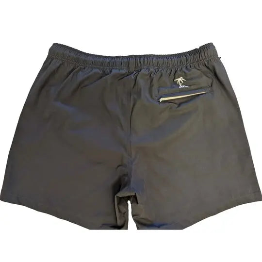 Island Bum Men's Solid Grey with Tiki Joe Logo Swim Trunks Island Bum