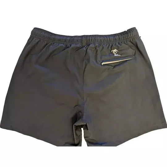 Island Bum Men's Solid Grey with Tiki Joe Logo Swim Trunks Island Bum