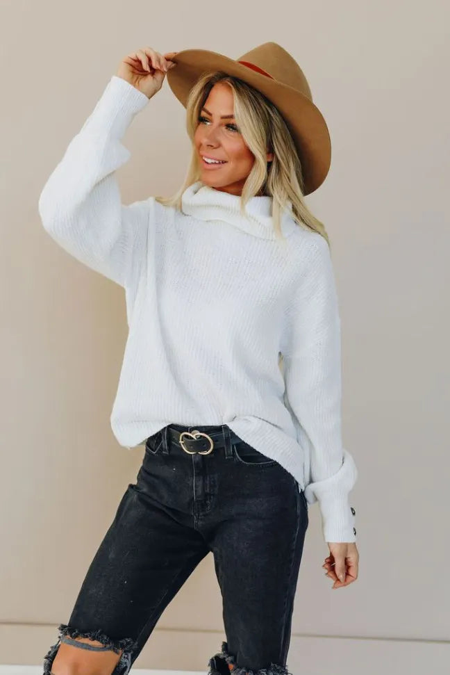 It's the Climb Button Sweater Stay Warm in Style