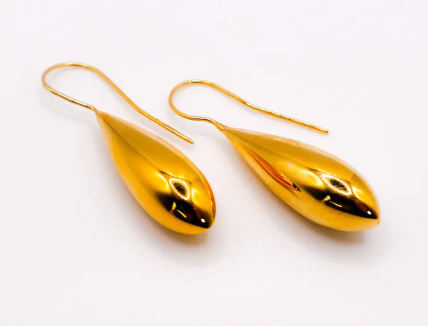 Italian Gilded Teardrop Statement Earrings Maskup Corporation