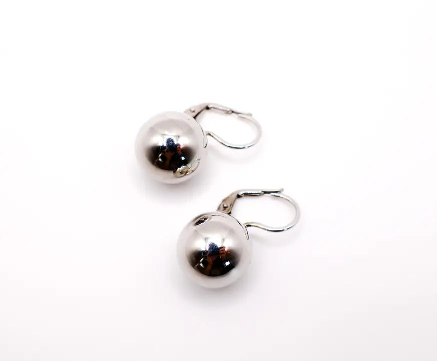 Italian Silver Sphere Earwire Earrings Maskup Corporation