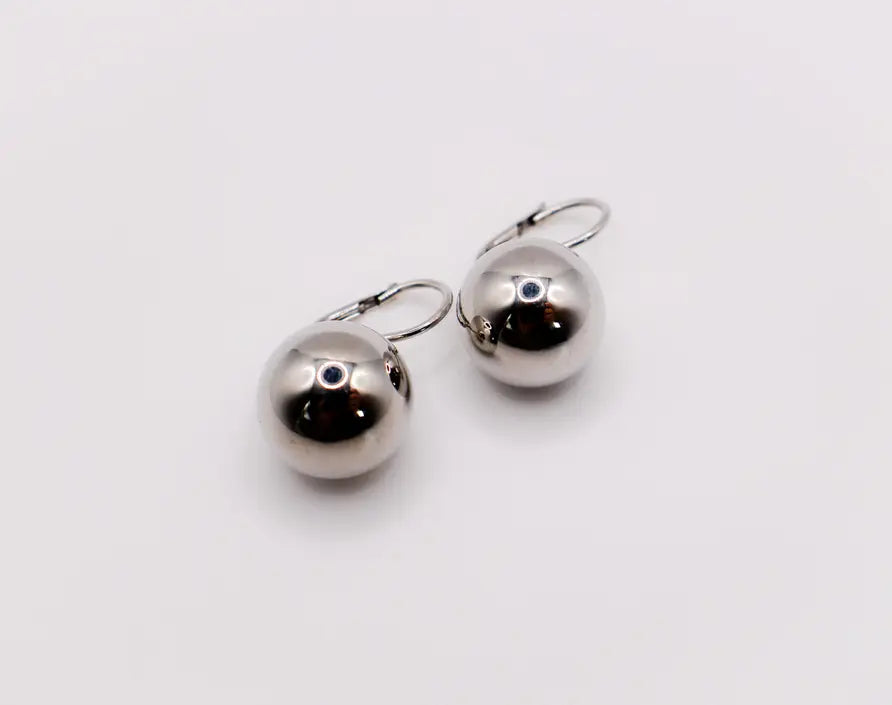 Italian Silver Sphere Earwire Earrings Maskup Corporation