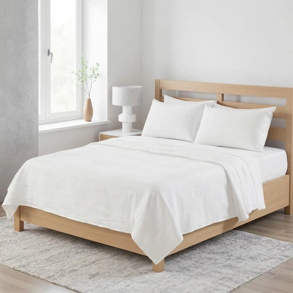 Ivory Linen Full Double Flat Sheet Homeroots Bed & Bath