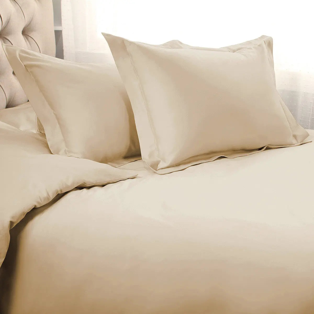 Ivory Queen Cotton Blend 1200 Thread Count Washable Duvet Cover Set Homeroots Bed & Bath