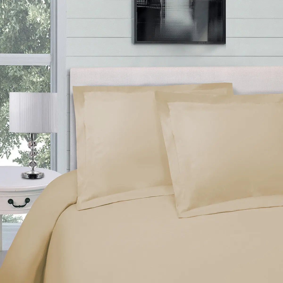 Ivory Queen Cotton Blend 300 Thread Count Washable Duvet Cover Set Homeroots Bed & Bath