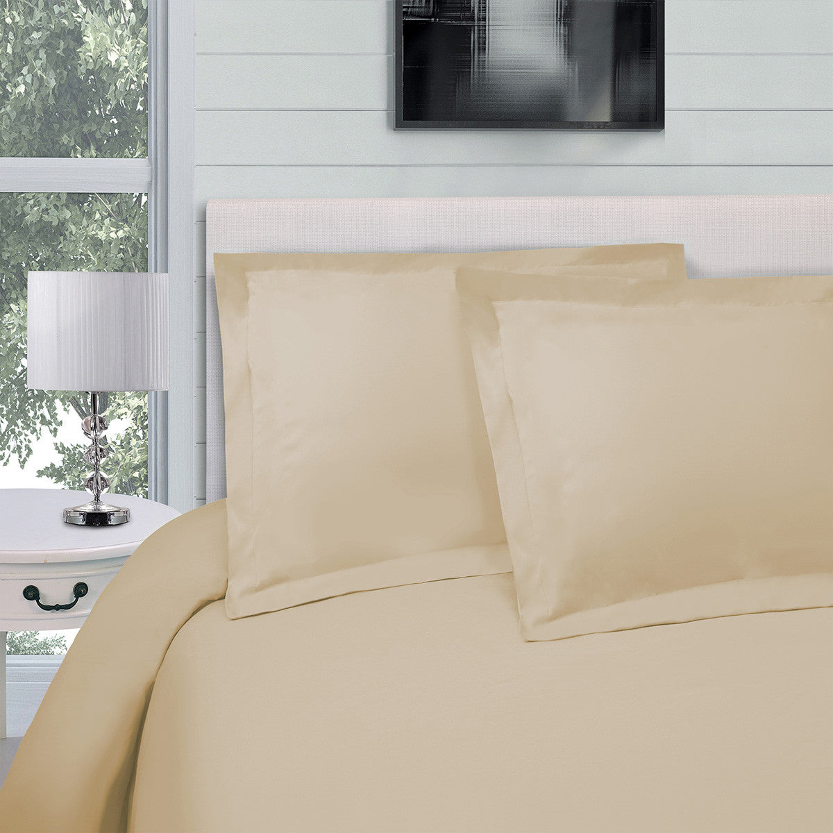 Ivory Queen Cotton Blend 300 Thread Count Washable Duvet Cover Set Homeroots Bed & Bath