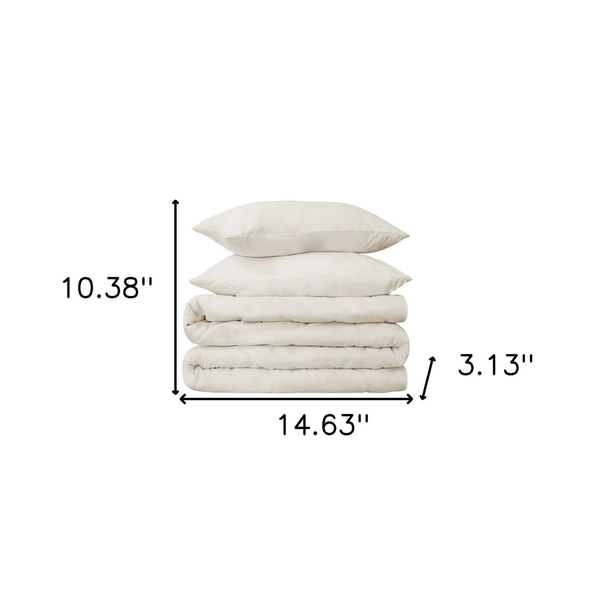 Ivory Queen Cotton Blend 650 Thread Count Washable Duvet Cover Set Homeroots Bed & Bath