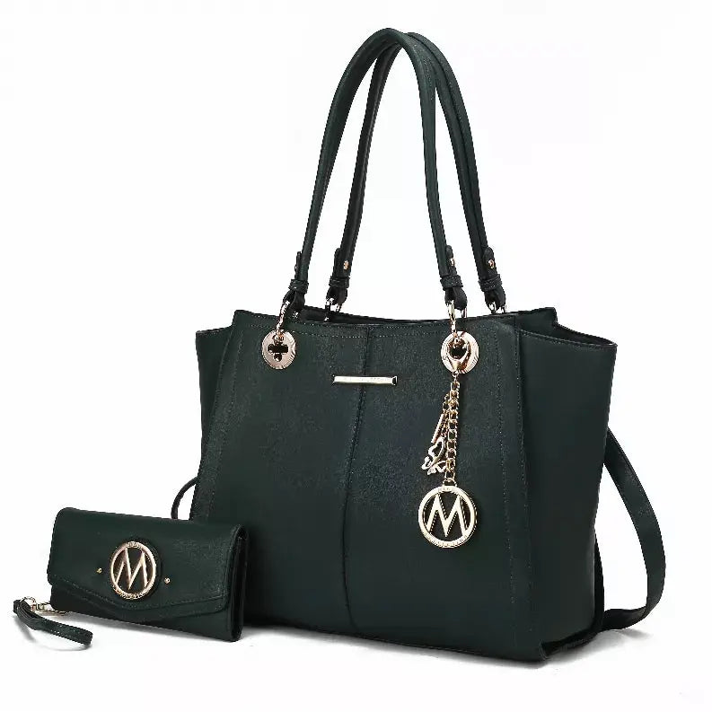 Ivy Vegan Leather Women's Tote Bag by Mia K with wallet -2 Piece Set MKF Collection by Mia K.