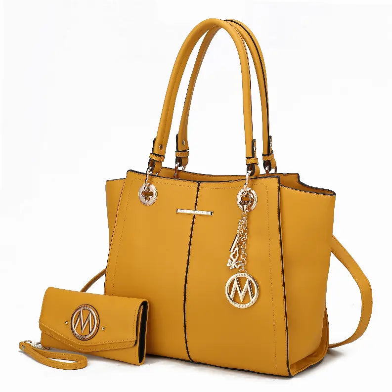 Ivy Vegan Leather Women's Tote Bag by Mia K with wallet -2 Piece Set MKF Collection by Mia K.