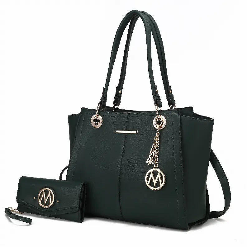 Ivy Vegan Leather Women's Tote Bag by Mia K with wallet -2 Piece Set MKF Collection by Mia K.