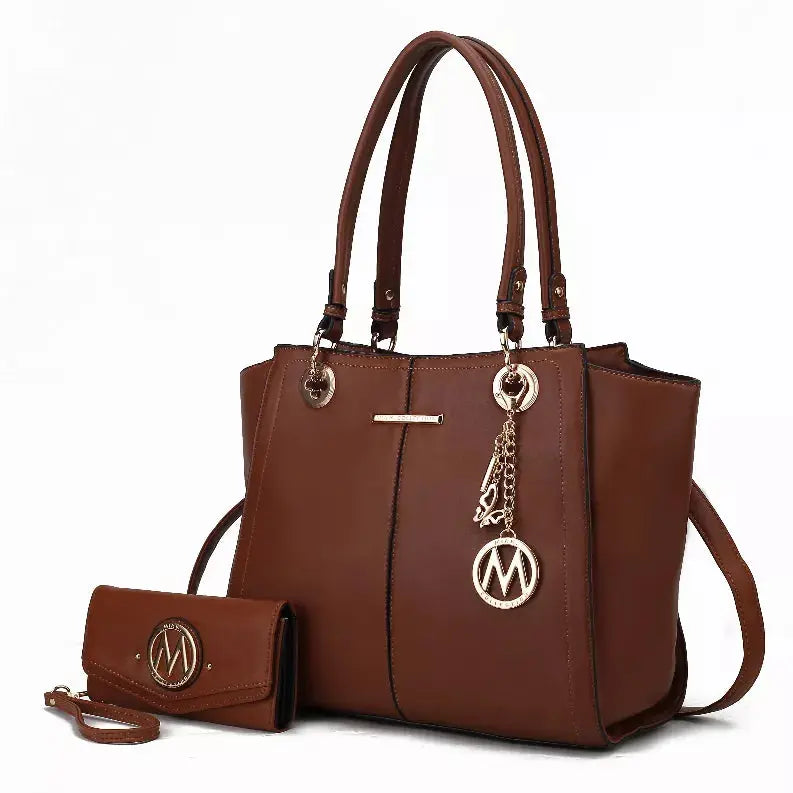 Ivy Vegan Leather Women's Tote Bag by Mia K with wallet -2 Piece Set MKF Collection by Mia K.