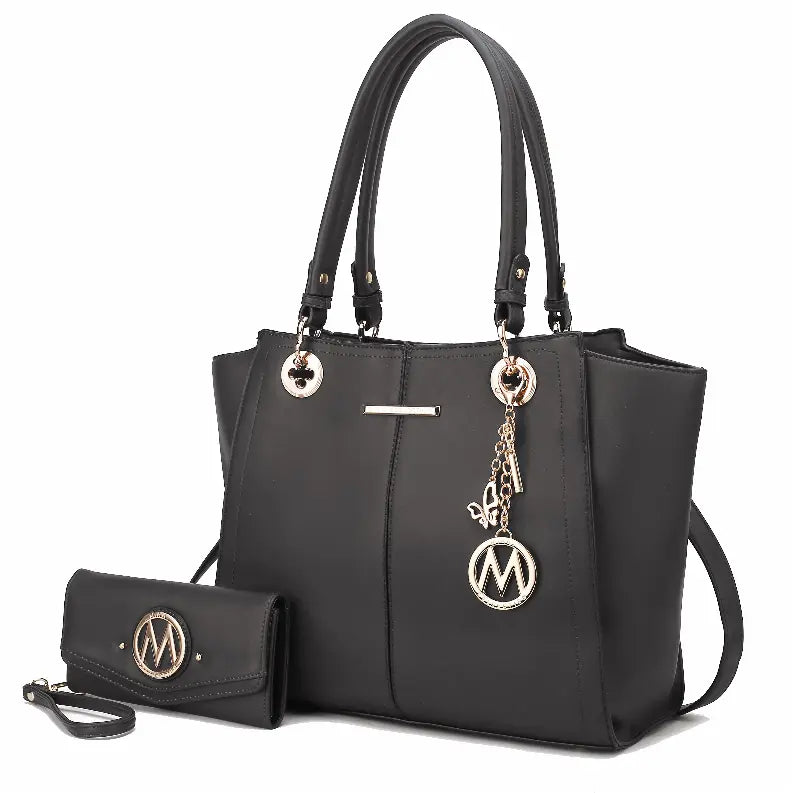 Ivy Vegan Leather Women's Tote Bag by Mia K with wallet -2 Piece Set MKF Collection by Mia K.