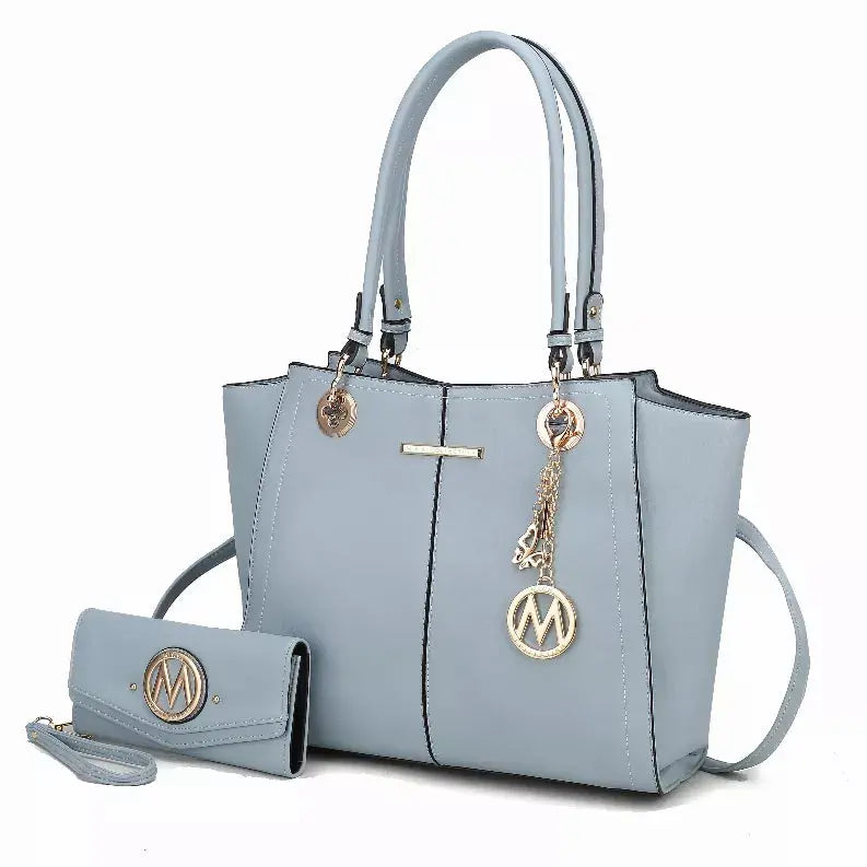 Ivy Vegan Leather Women's Tote Bag by Mia K with wallet -2 Piece Set MKF Collection by Mia K.