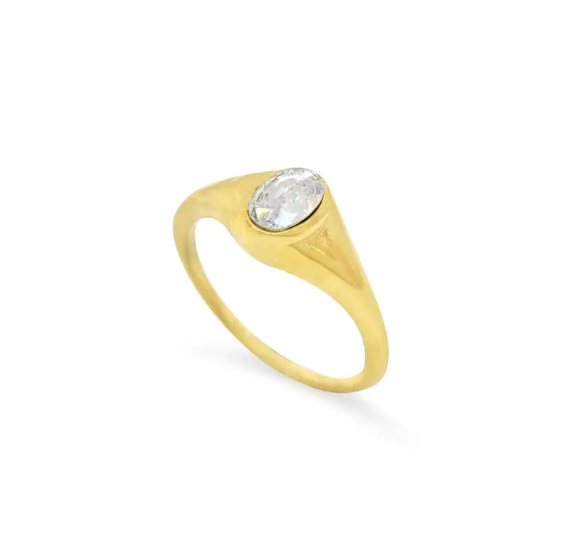 JEANIE GOLD OVAL SIGNET RING SAMPLE Mai Desiree