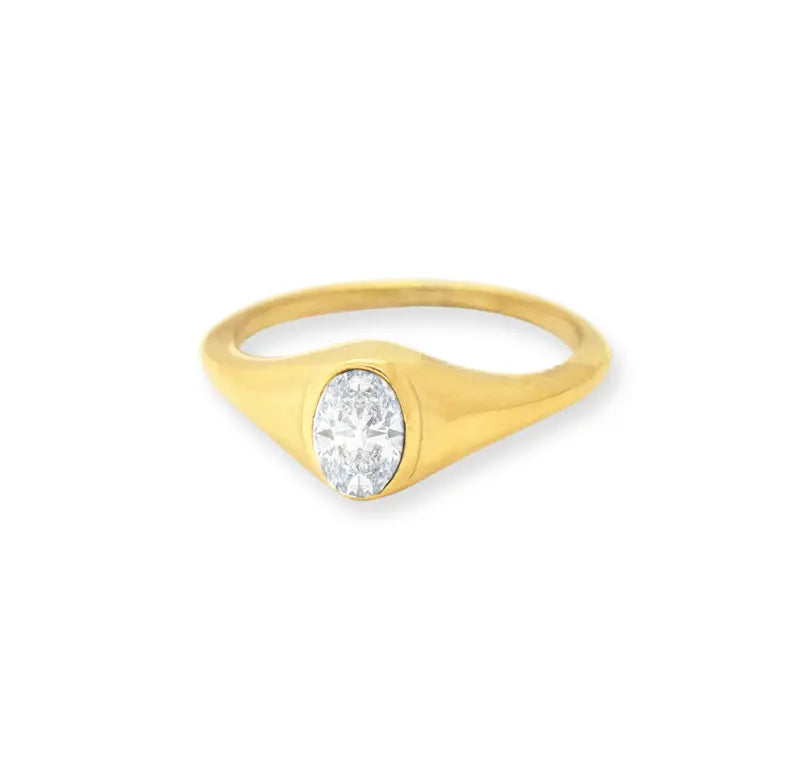JEANIE GOLD OVAL SIGNET RING SAMPLE Mai Desiree