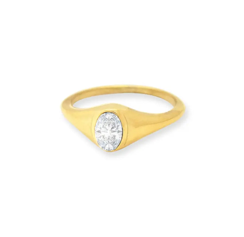 JEANIE GOLD OVAL SIGNET RING SAMPLE Mai Desiree