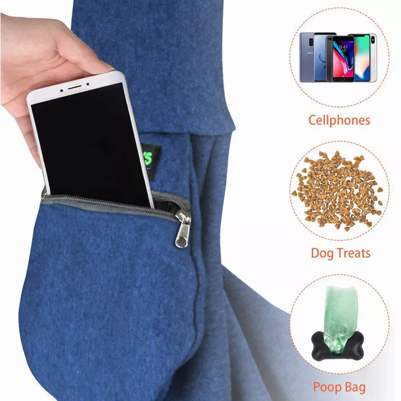 JESPET Comfy Pet Sling for Small Dog Cat, Hand Free Sling Bag Breathable Soft Knit with Front Pocket, Travel Puppy Carrying Bag, Pet Pouch. Machine Washable JESPET