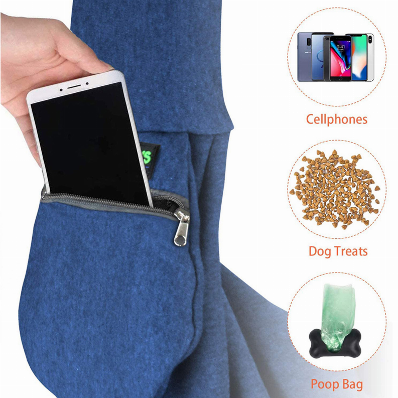 JESPET Comfy Pet Sling for Small Dog Cat, Hand Free Sling Bag Breathable Soft Knit with Front Pocket, Travel Puppy Carrying Bag, Pet Pouch. Machine Washable JESPET