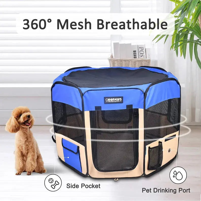 JESPET Pet Dog Playpens 36", 45" & 61" Portable Soft Dog Exercise Pen Kennel with Carry Bag for Puppy Cats Kittens Rabbits, Indoor/Outdoor Use JESPET