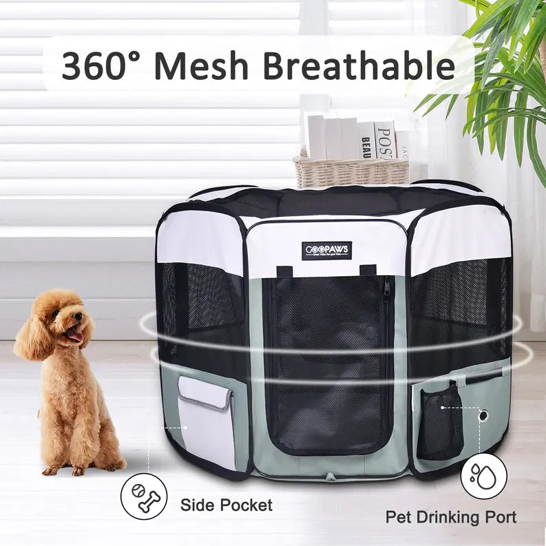 JESPET Pet Dog Playpens 36", 45" & 61" Portable Soft Dog Exercise Pen Kennel with Carry Bag for Puppy Cats Kittens Rabbits, Indoor/Outdoor Use JESPET