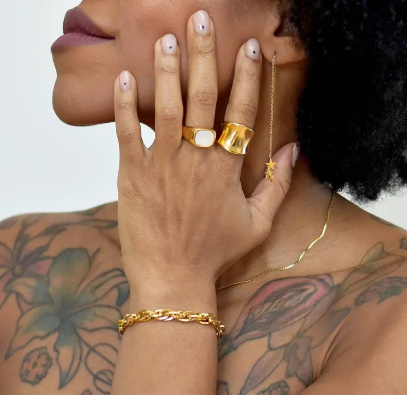 JORDYN GOLD SADDLE RING Mai Desiree