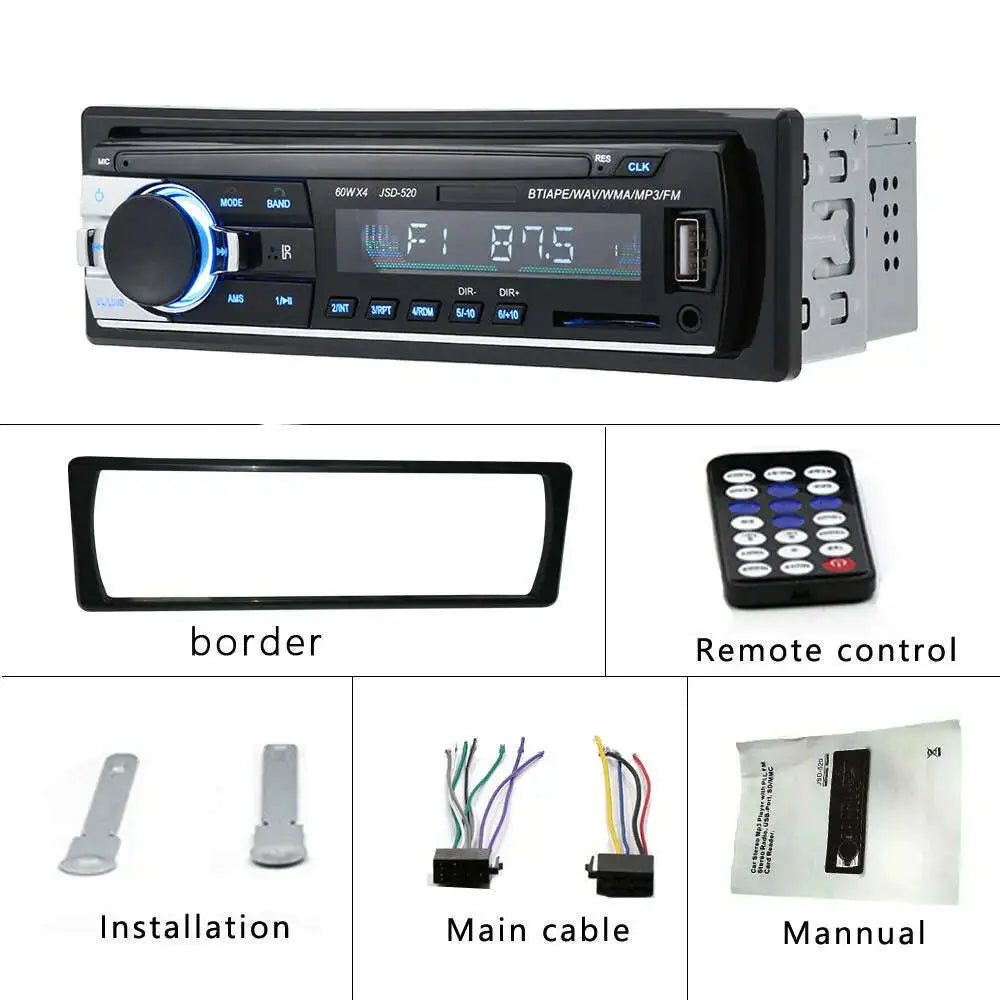 JSD-520-Car-Radio-Stereo-Player-JSD520-Bluetooth-USB-SD-AUX-MMC-Subwoofer-Vehicle-Audio-With-Retail-Box-GreatEagleInc-334212297