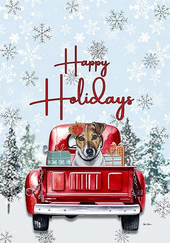 Jack Russell - Hippie Hound Studio Best of Breed Holiday House and Garden Flag Best of Breed