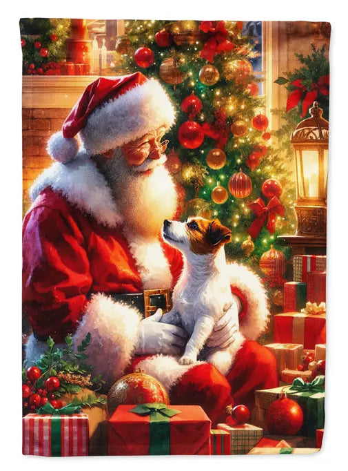 Jack Russell Terrier and Santa Claus Garden Flag Caroline's Treasures