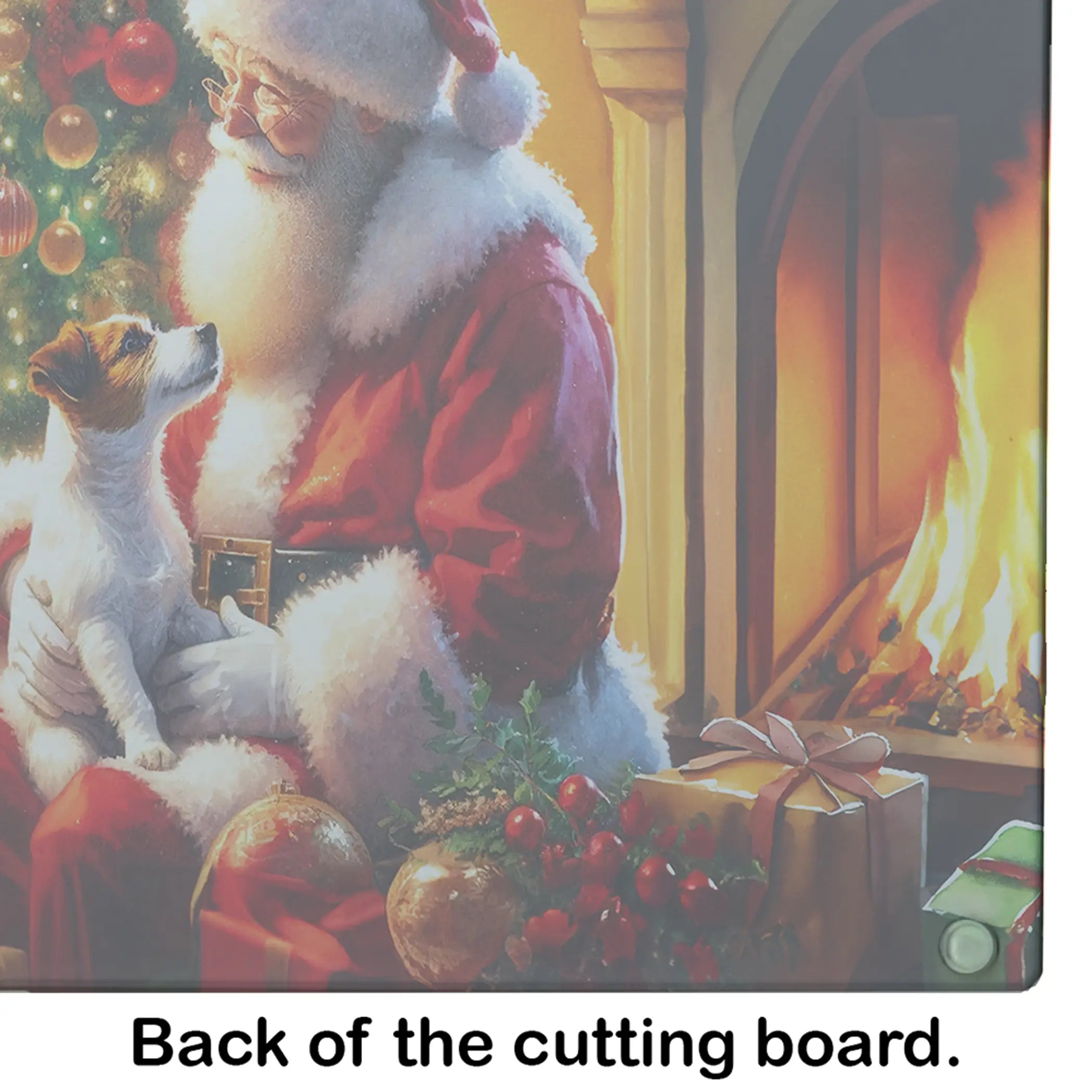 Jack Russell Terrier and Santa Claus Glass Cutting Board Caroline's Treasures