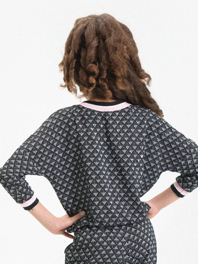 Jacquard Top Ft Decorative Stripe Rib Little Mass