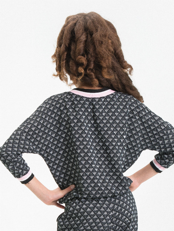 Jacquard Top Ft Decorative Stripe Rib Little Mass