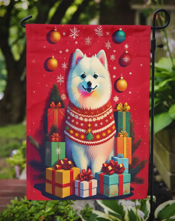 Japanese Spitz Holiday Christmas Garden Flag Caroline's Treasures