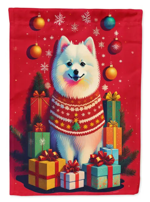 Japanese Spitz Holiday Christmas Garden Flag Caroline's Treasures