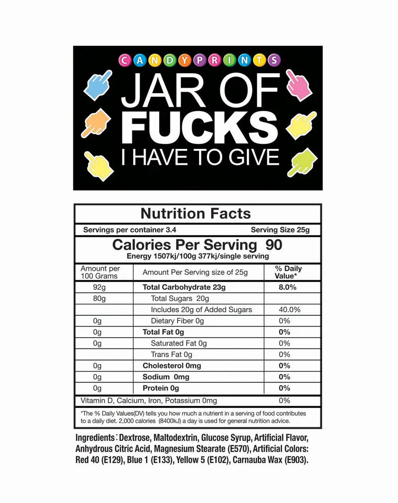 Jar of Fucks I Have to Give – 2lb Tart Candy Little Genie