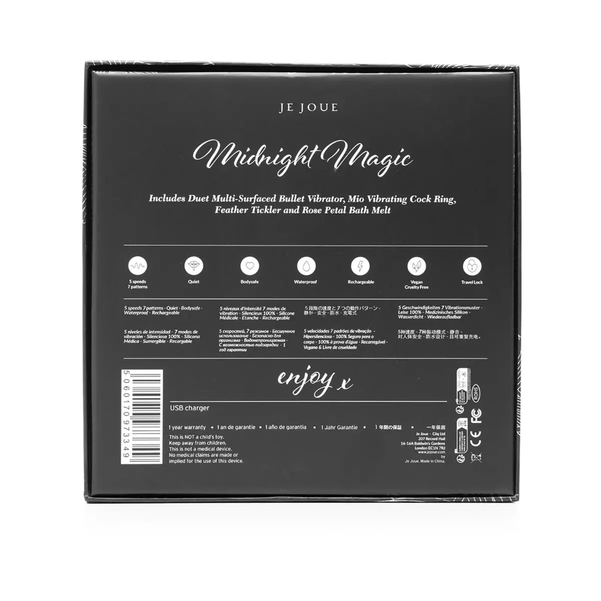 Je Joue Midnight Magic: Duet Bullet, Mio Ring, Feather Tickler, Rose Bath Melt Je Joue