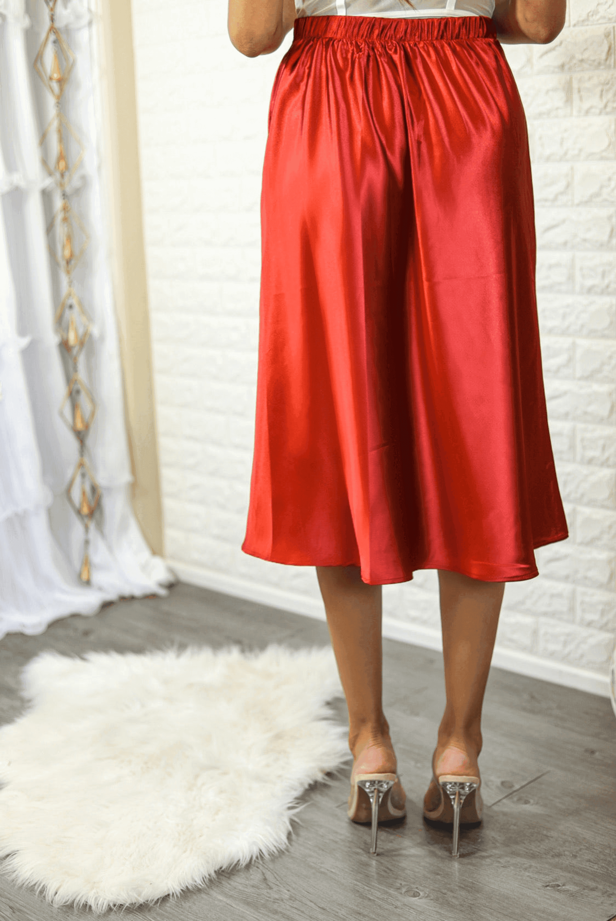 Jessie Midi Satin Skirt SurelyMine