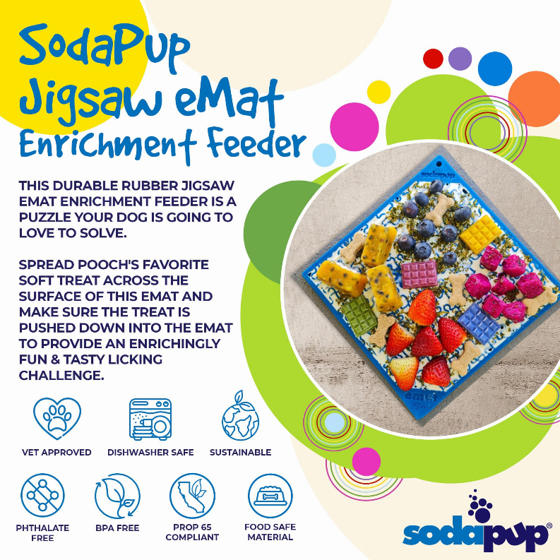 Jigsaw Design eMat Enrichment Lick Mat SodaPup