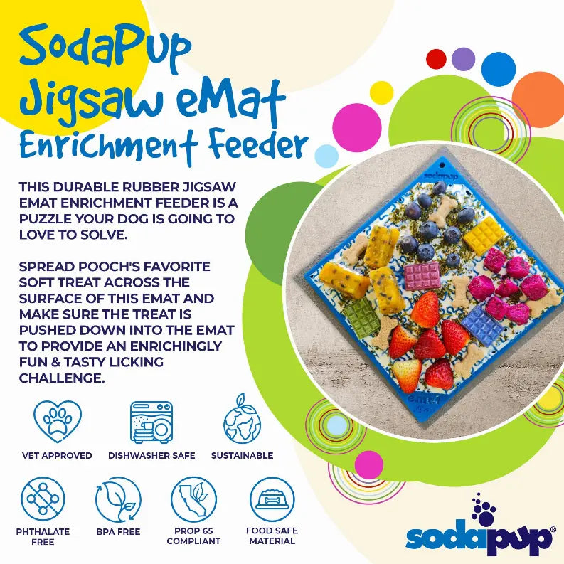 Jigsaw Design eMat Enrichment Lick Mat SodaPup