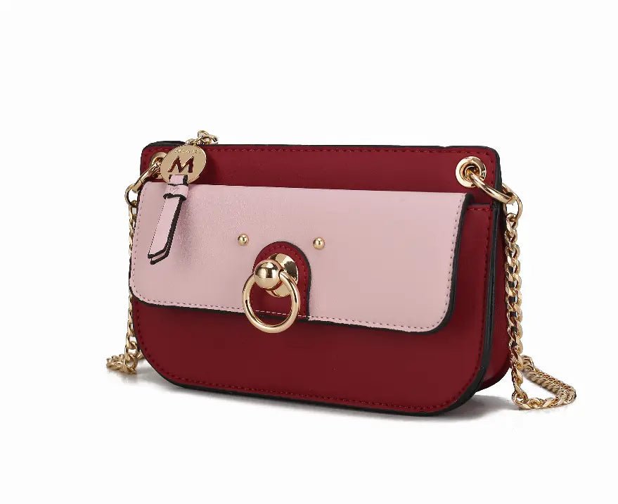 Jill Vegan Leather Women's Color Block Crossbody Bag MKF Collection by Mia K.