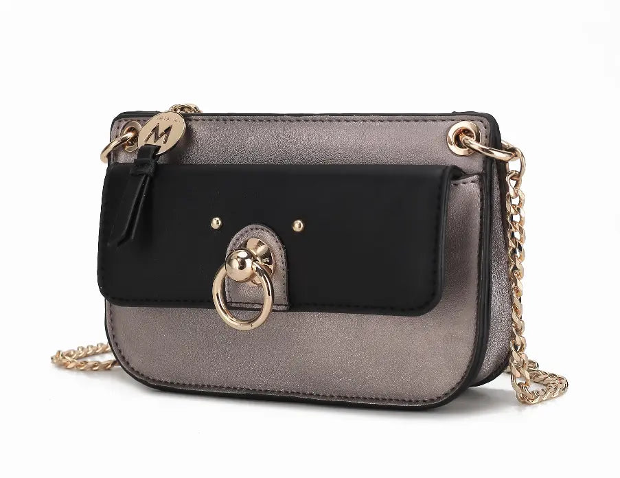 Jill Vegan Leather Women's Color Block Crossbody Bag MKF Collection by Mia K.