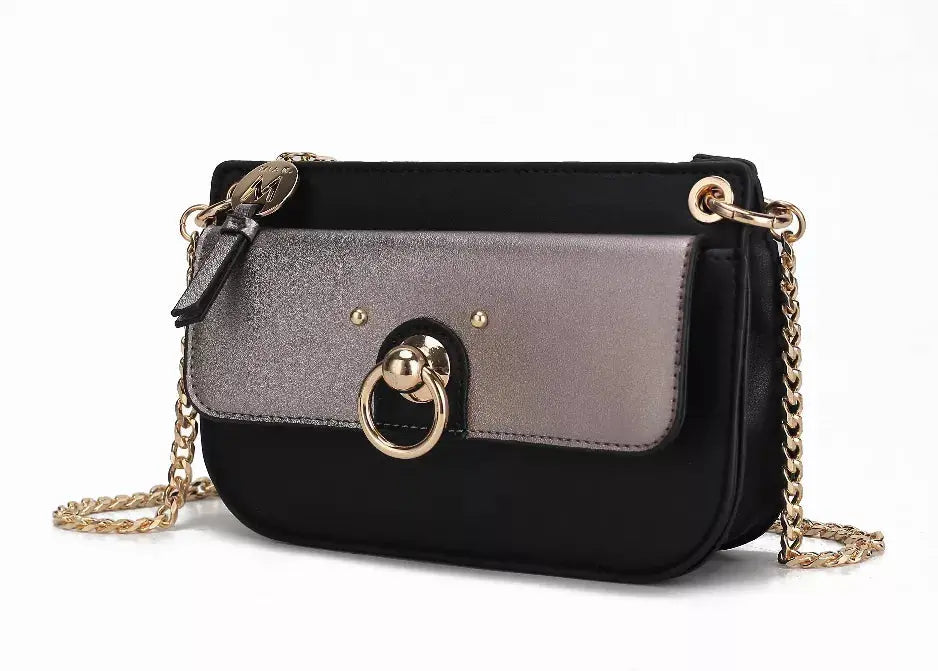 Jill Vegan Leather Women's Color Block Crossbody Bag MKF Collection by Mia K.