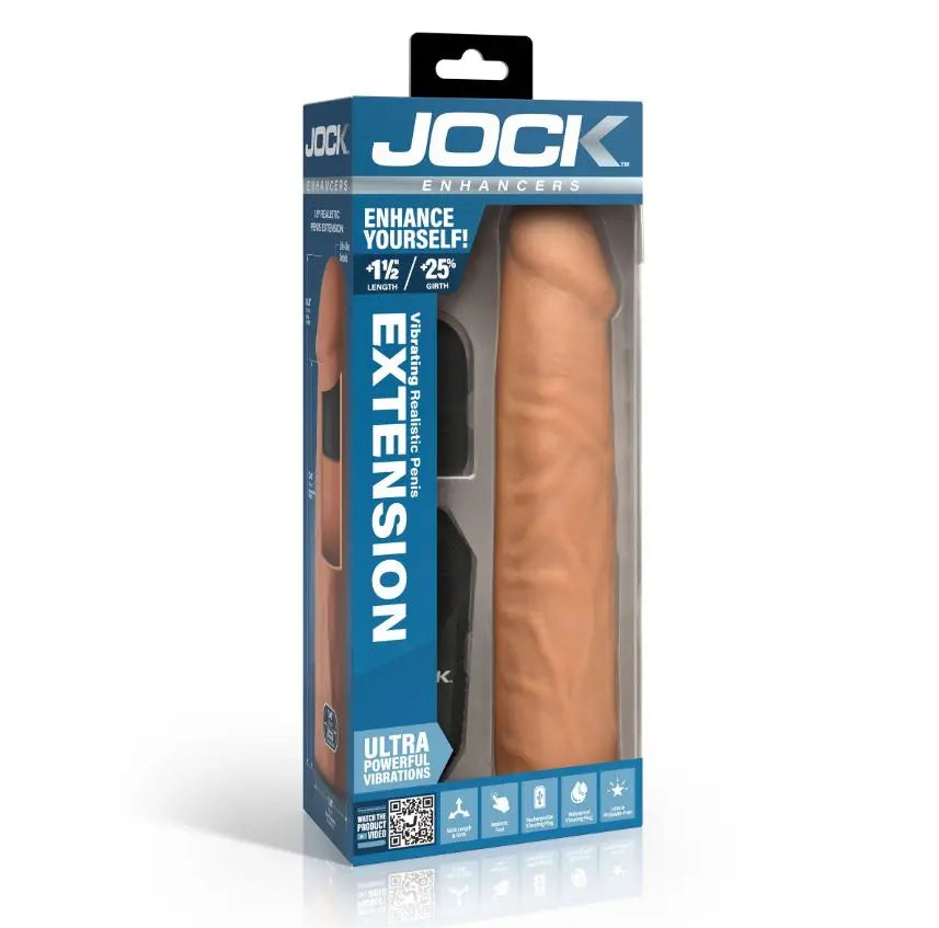 Jock Enhancers 1.5in Realistic Penis Extension Vibrating Medium CURVE NOVELTIES