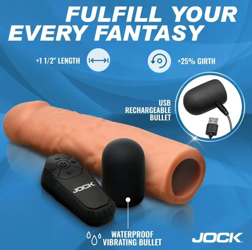 Jock Enhancers 1.5in Realistic Penis Extension Vibrating Medium CURVE NOVELTIES