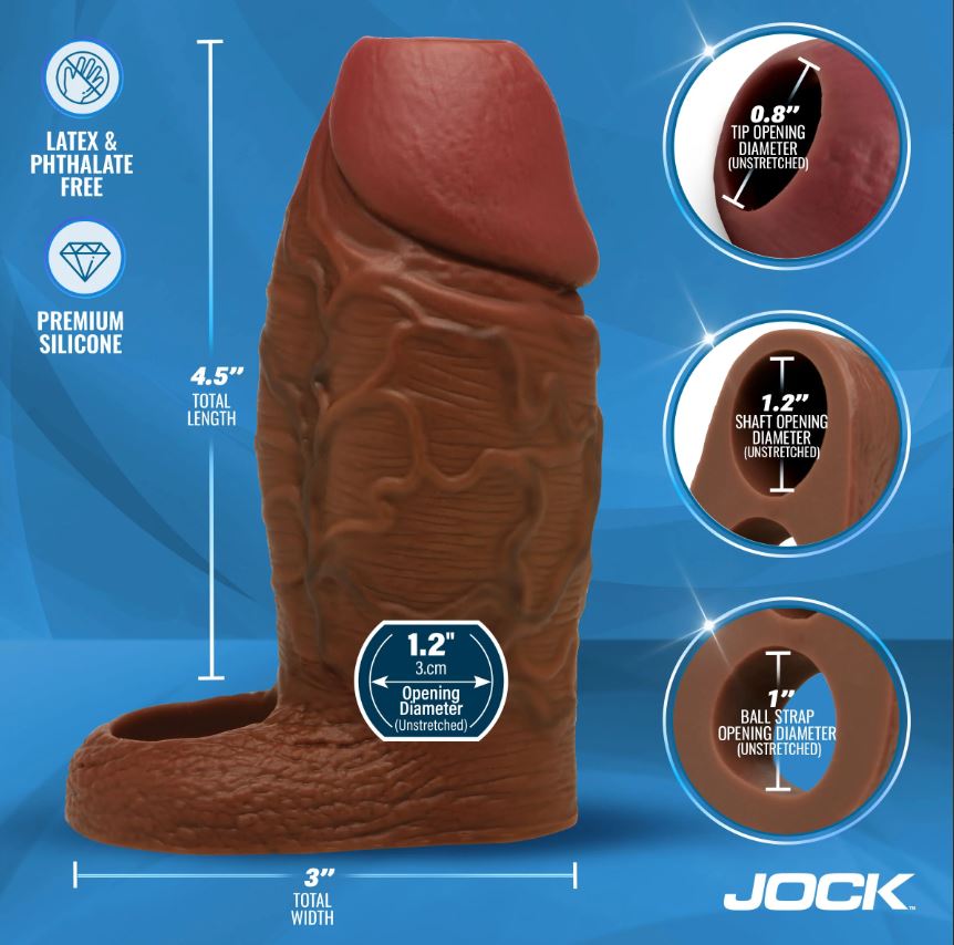 Jock Enhancers Penis Enhancer W/ Ball Strap Dark CURVE NOVELTIES