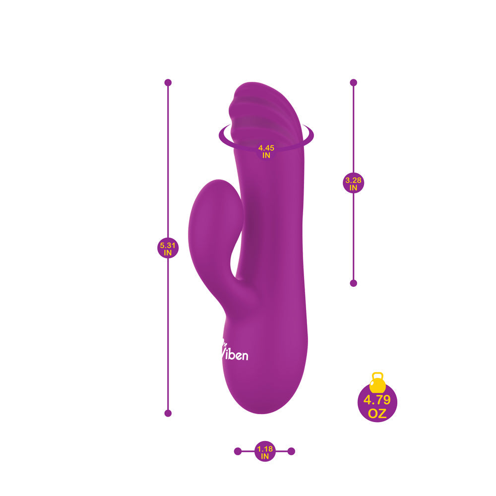 Jolie - Berry - Intense Mini Rabbit Vibe With Pleasure Ridges - GreatEagleInc