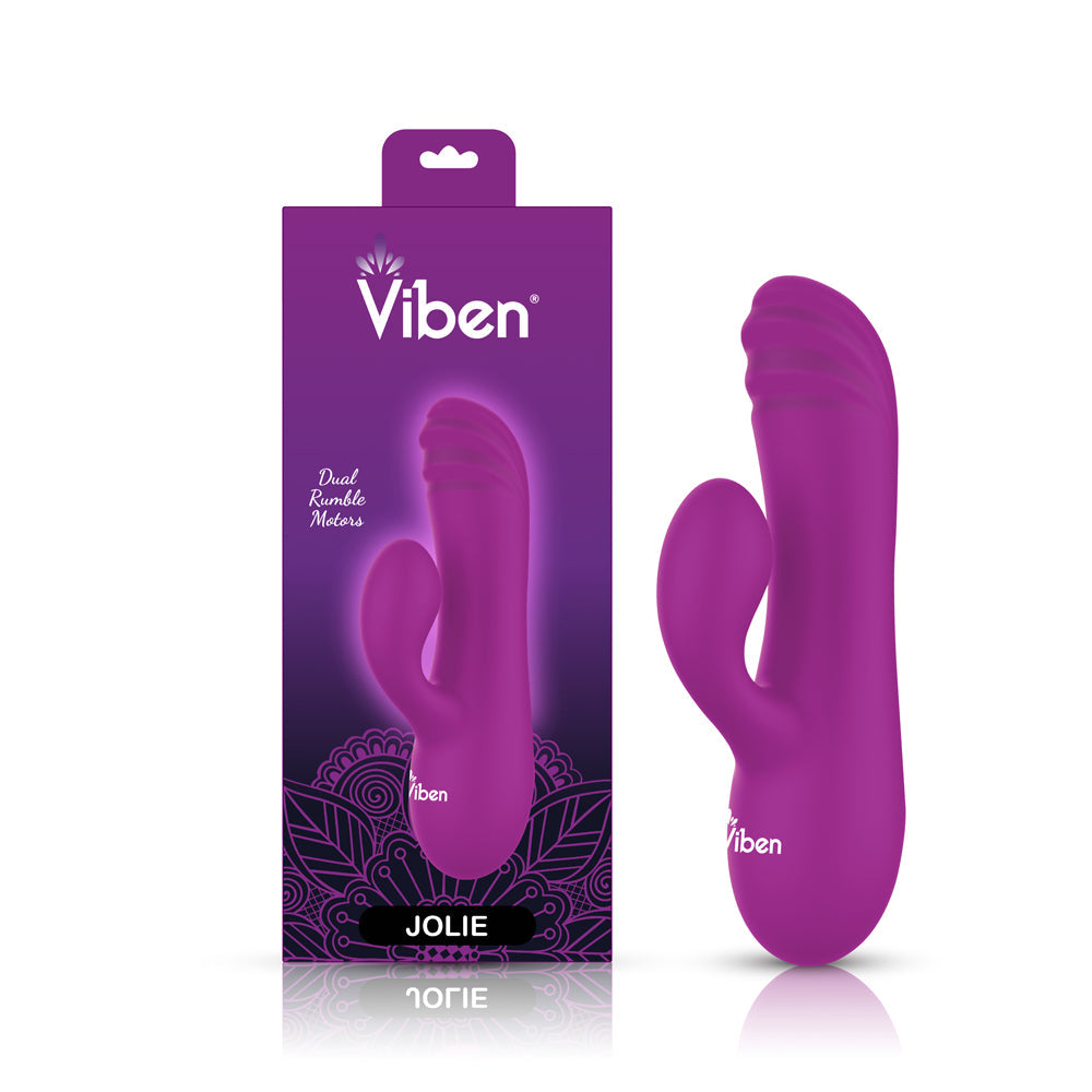 Jolie - Berry - Intense Mini Rabbit Vibe With Pleasure Ridges - GreatEagleInc