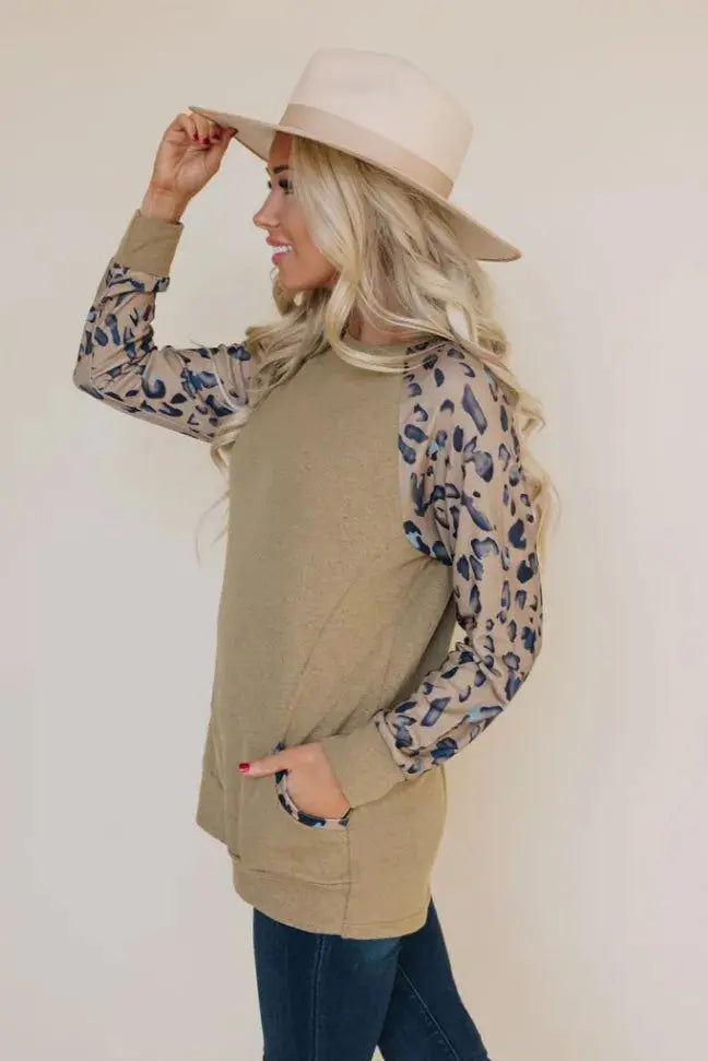 Josie Leopard Top Stay Warm in Style